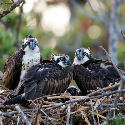 Young birds resting in their nest