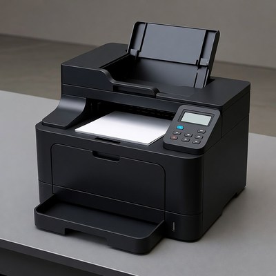 Printer on a table in an office