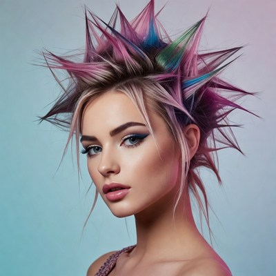 Unique hairstyle with vibrant colors