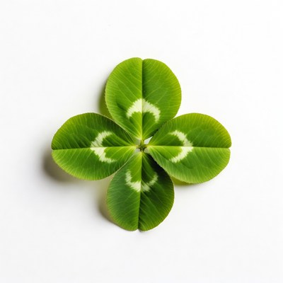Four leaf clover on white background