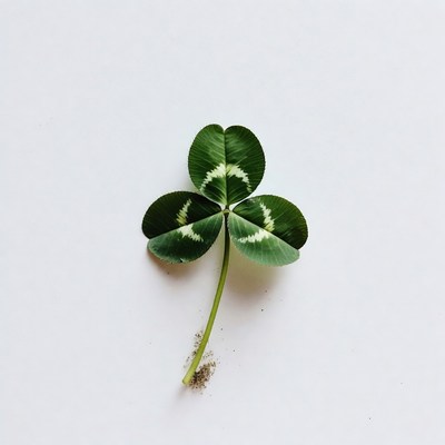 Four leaf clover on white background