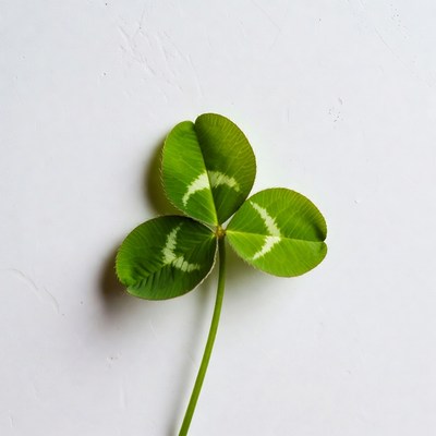 Four leaf clover on white background