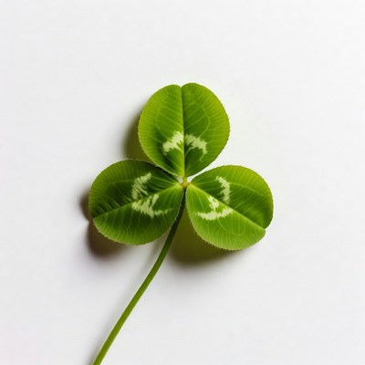 Four leaf clover on white background