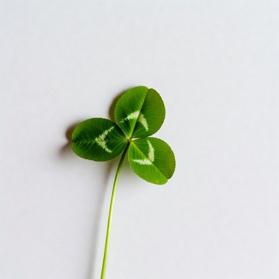 Four leaf clover on white background