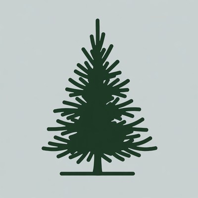 Green tree silhouette on a light background