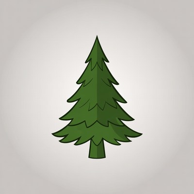 Green tree on plain background