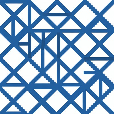 Blue geometric pattern on white background