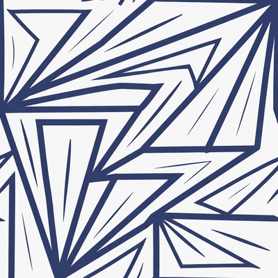 Bold geometric design in blue and white
