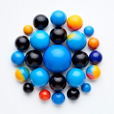Colorful arrangement of circular balls