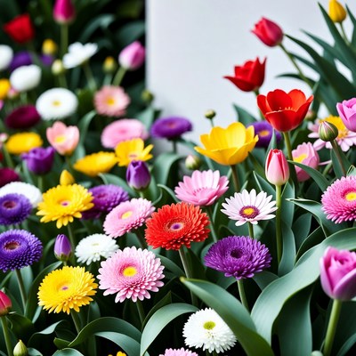 Colorful flowers in a garden