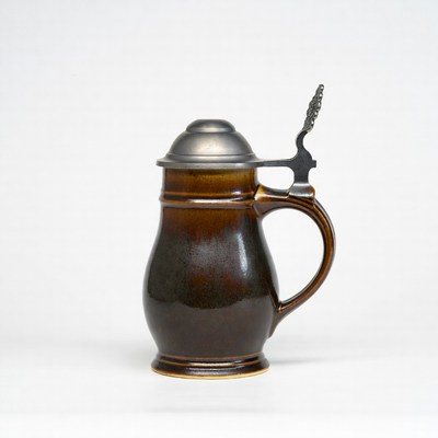 Ceramic beer stein with lid