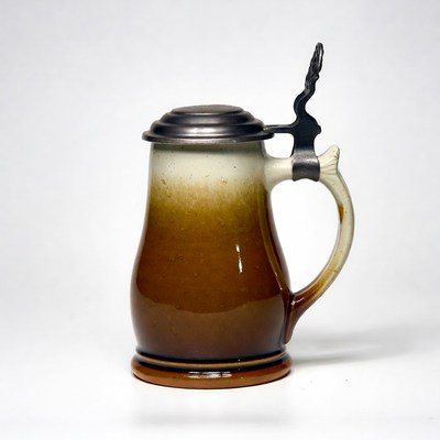 Ceramic beer mug with lid
