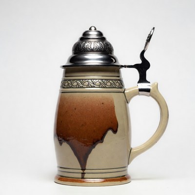 Decorative ceramic mug with lid