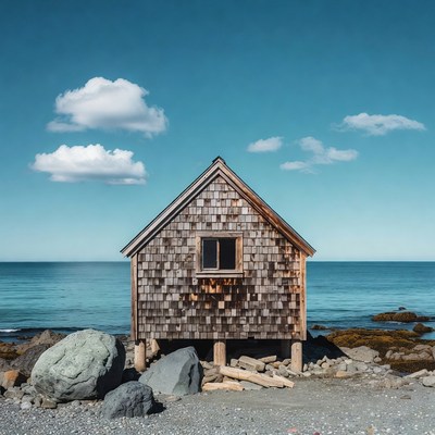 Wooden house near the ocean