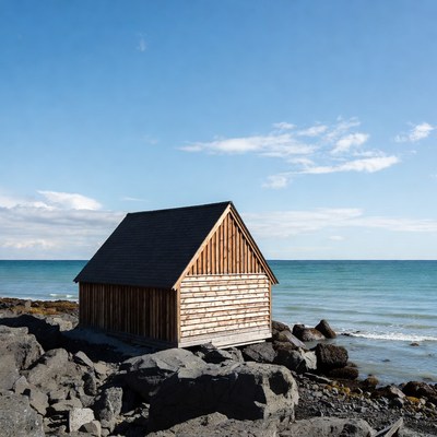 Wooden house by the sea