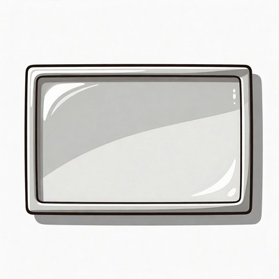 Blank rectangular tray on a white background