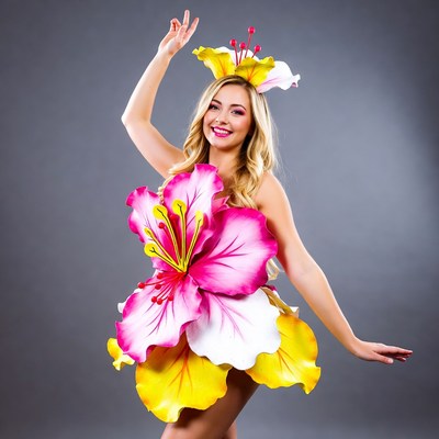 Flower costume dance performance event