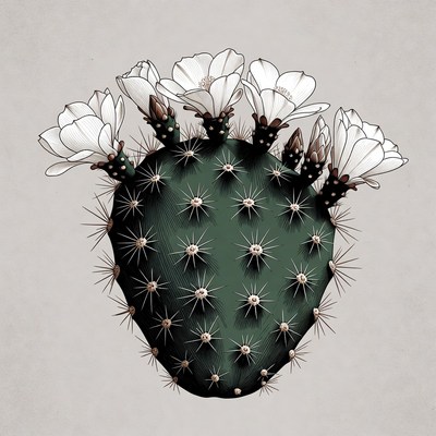 Cactus with blooms on top