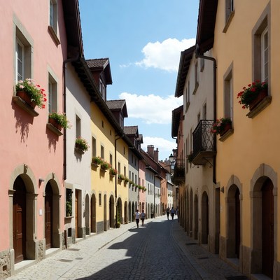 Historic street in a small town