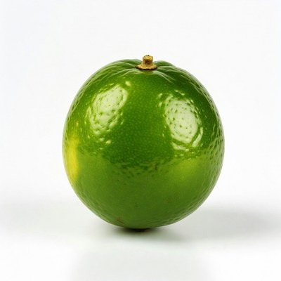 Fresh green lime on white background