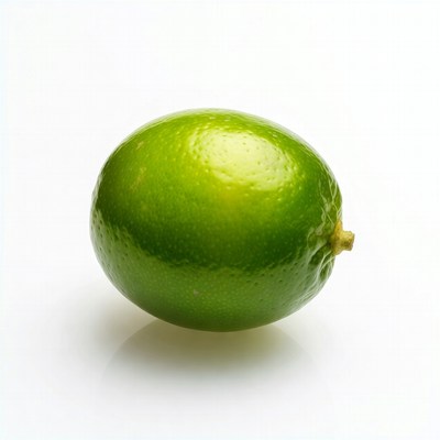 Fresh green lime on white background