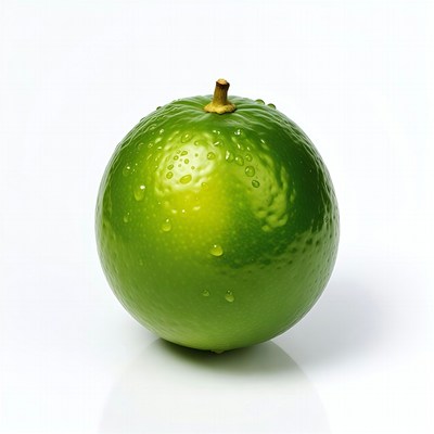 Fresh green lime with water droplets