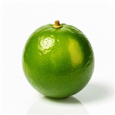 Fresh green lime on a white background