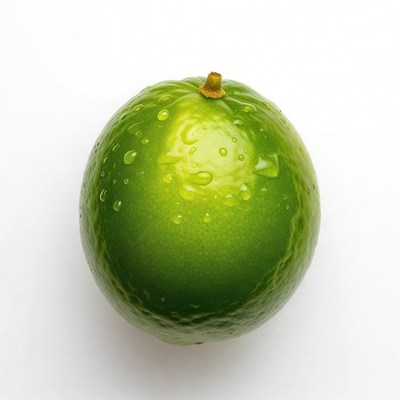 Fresh lime on white surface