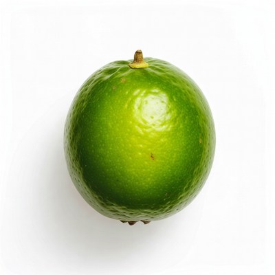 Fresh green lime on white background