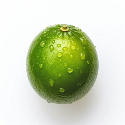 Fresh lime with water droplets on surface