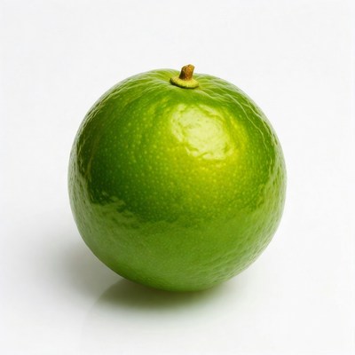 Fresh green lime on white background