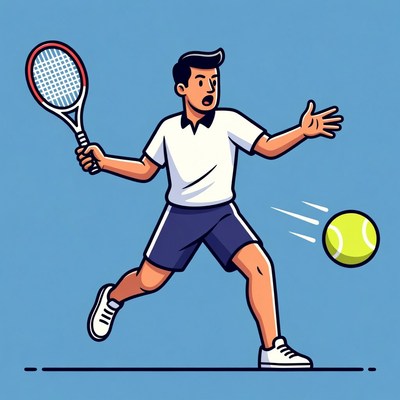Man playing tennis with racket