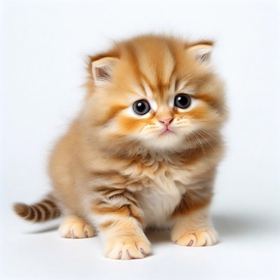 Cute kitten sitting on white background