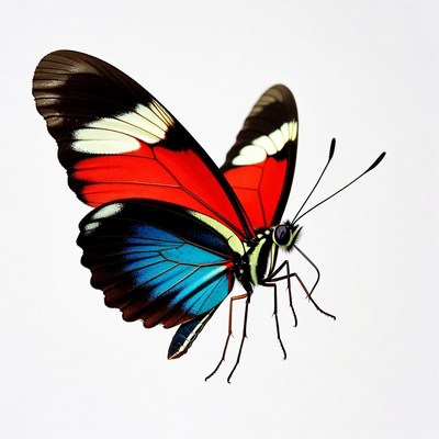 Butterfly with vibrant colors in flight