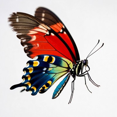 Colorful butterfly on white background