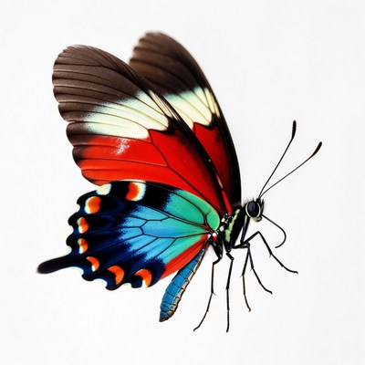 Colorful butterfly on a white background