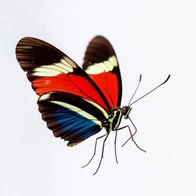 Butterfly with red and blue wings