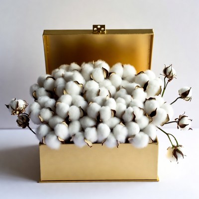 Cotton in a golden box