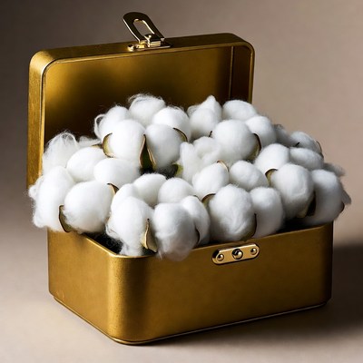 Cotton in a gold box