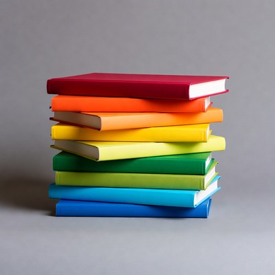 Stack of colorful notebook covers