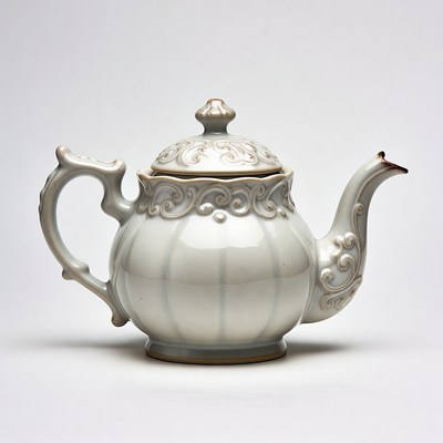 Teapot on plain background