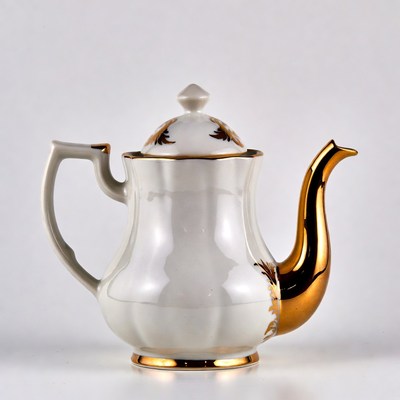 Elegant teapot with gold detailing