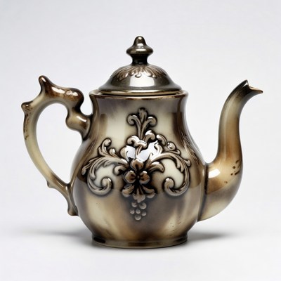 Vintage teapot with floral design