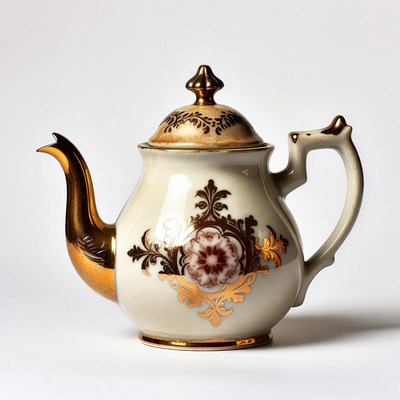 Vintage teapot with ornate design