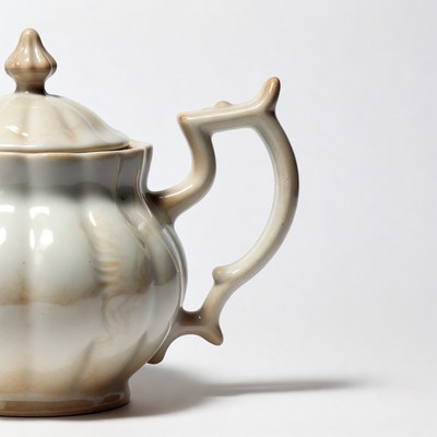 Elegant porcelain teapot on display