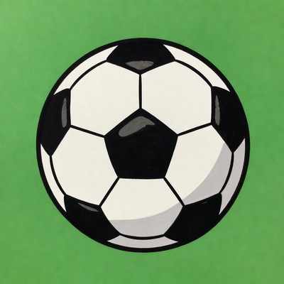 Soccer ball on green background