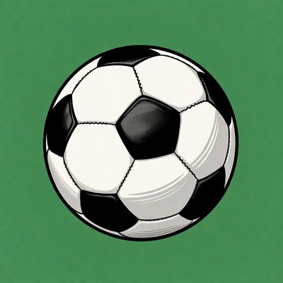 Soccer ball on green background