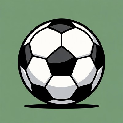 Soccer ball on green background