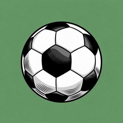 Soccer ball on green background