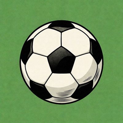 Soccer ball on green background